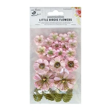 Little Birdie Renae Paper Flower 27/Pkg-Pearl Pink - 3 Pack