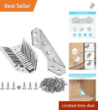 12 Metal Corner Brackets with Screws - Ideal for Furniture Reinforcement