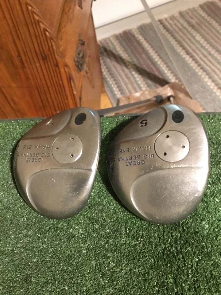 Callaway Left Handed Great Big Bertha Hawkeye Woods Set 5W & 7W Regular Graphite - Image 2 of 4