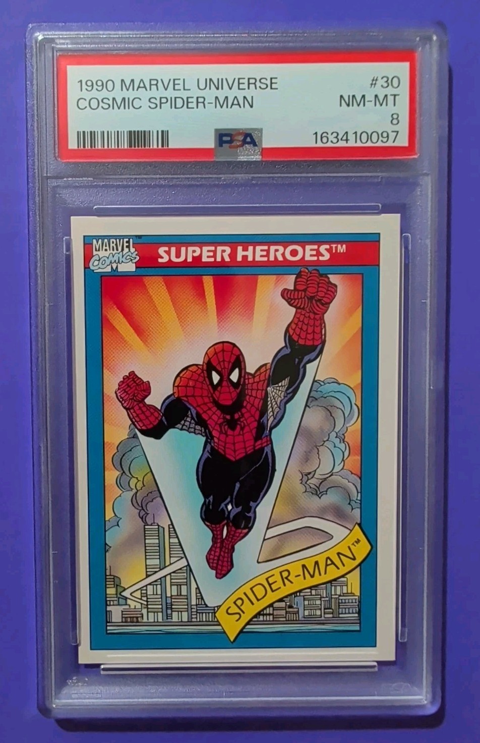 1990 Marvel Universe Cosmic Spider Man #30 PSA 8 view 3
