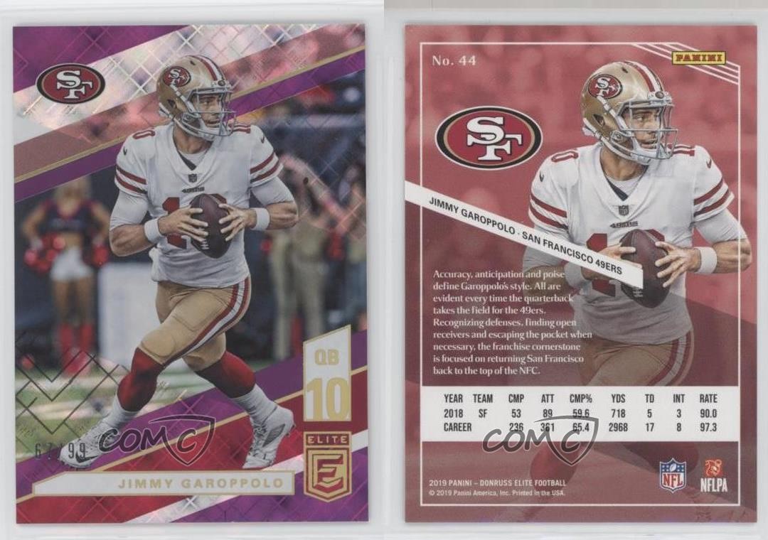 2019 Panini Donruss Elite Purple 67/99 Jimmy Garoppolo #44 09wc | eBay