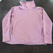 RBX Active Women  s Pink Quilted Cowl Neck Pullover Sweatshirt Size M