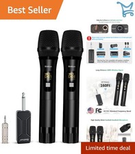Wireless Microphone UHF Metal Dual Handheld Karaoke Party Singing System