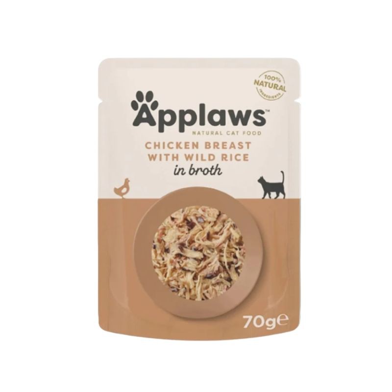 Applaws petto di pollo e riso selvatico in brodo bustina 70gr