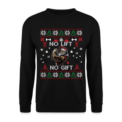 No Lift No Gift Fitnes Ugly Christmas Sweater Weihnachten Unisex Pullover