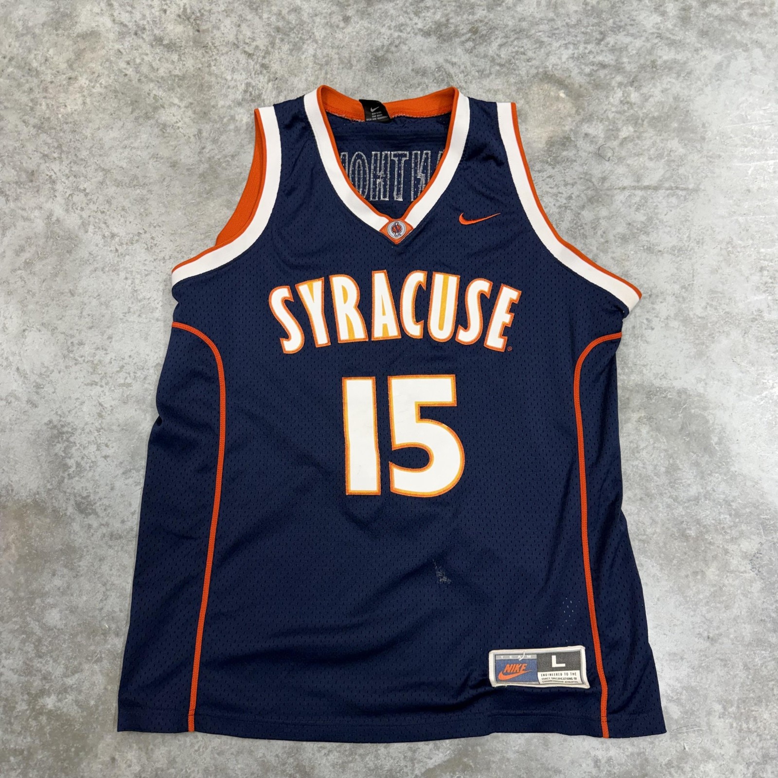 Vintage Syracuse Orange Jersey Mens Large Blue NCAA Basketball Nike Carmelo 15