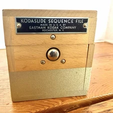 Vintage Wooden Kodaslide Sequence File Box Eastman Kodak Company Storage USA GUC