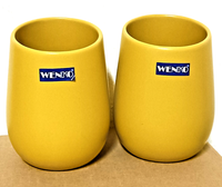 2 X Zahnputzbecher Wenko Badi Keramik Gelb