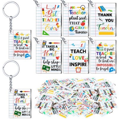 24 Pcs Back to School Gifts for Teacher from Students Acrylic Keychain Bulk f...