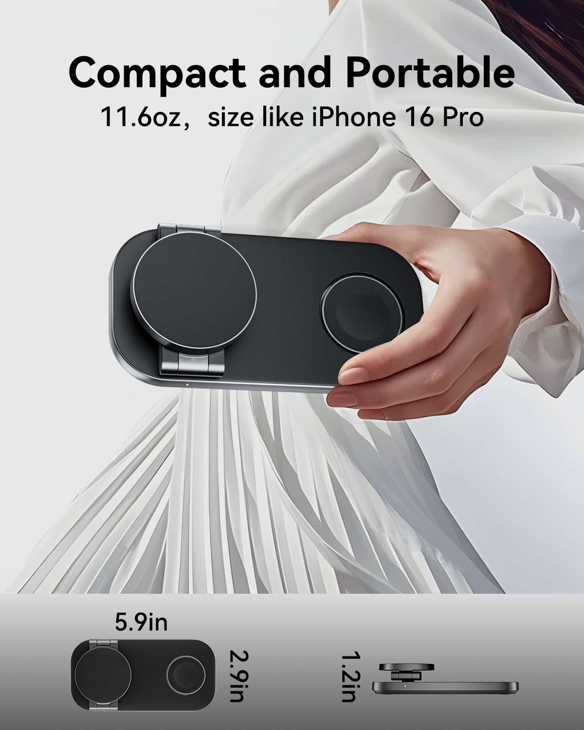 Waloo Foldable  3 in1 Wireless Charging Station for Apple MagSafe Charger