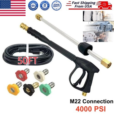 #ad High Pressure Washer Gun Kit – M22 14 Spray Wand Lance with 5 Nozzles amp; Hose $35.95