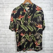 VTG Paradise Found Flower Print Hawaiian Shirt Mens Size L