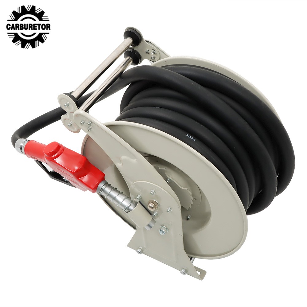 1" × 50' High Quality Retractable Diesel Fuel Hose Reel With Auto Fueling Nozzle thumbnail 4