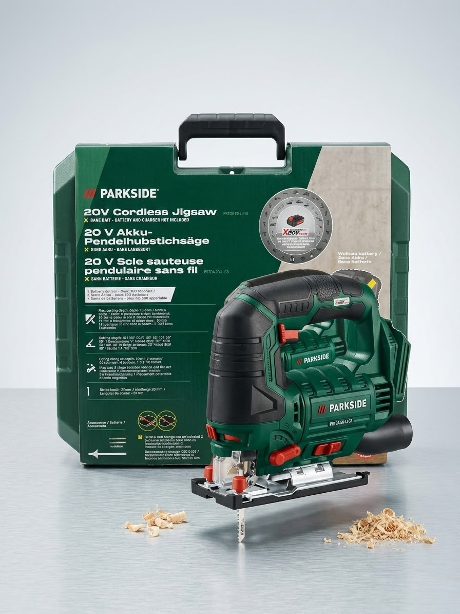 Parkside 20V Cordless Jigsaw PSTDA 20-Li C3 Plus Accessories