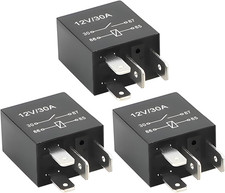 4 Pin 12V 30A Car Relay, 3PCS Multi Purpose Waterproof Relaying Starter for Moto