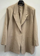 Missguided Blazer 24 Tailored Oversized Beige Long Sleeves 