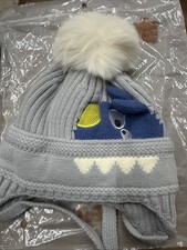 Toddler Winter Hat With Puff Grey 44 Cm