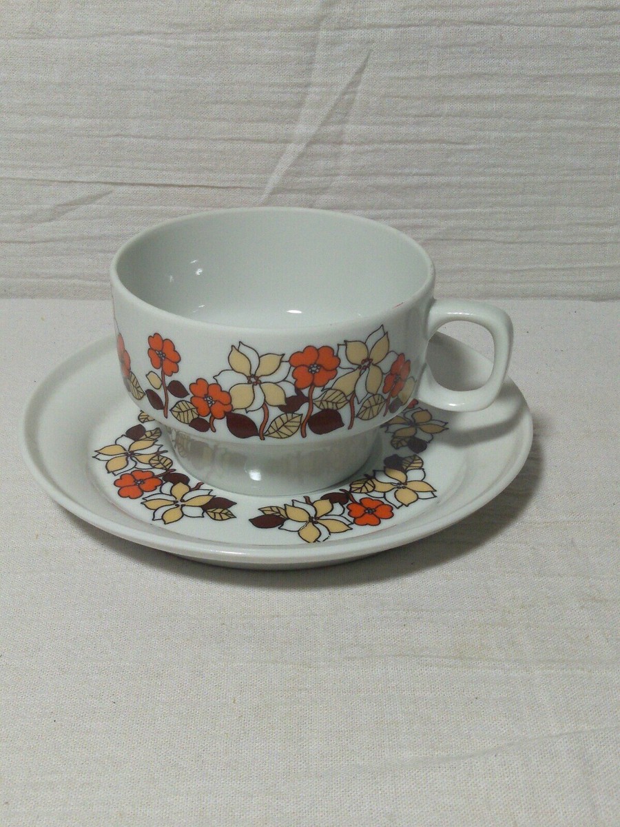 ホロハーザ（Hollóháza） Vintage Hollohaza Hungary Porcelain Cup & Saucer w/ Floral