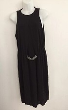 ZARA BLACK JERSEY DRESS WITH APPLIQUÉ SLEEVELESS FASHION SIZE M 7986 353 #5157A
