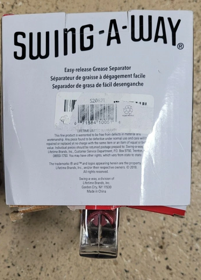 Swing-A-Way 4-Cup Easy Release Fat/Gravy Grease Separator, Red BPA Free Drip NEW - Image 4 of 4