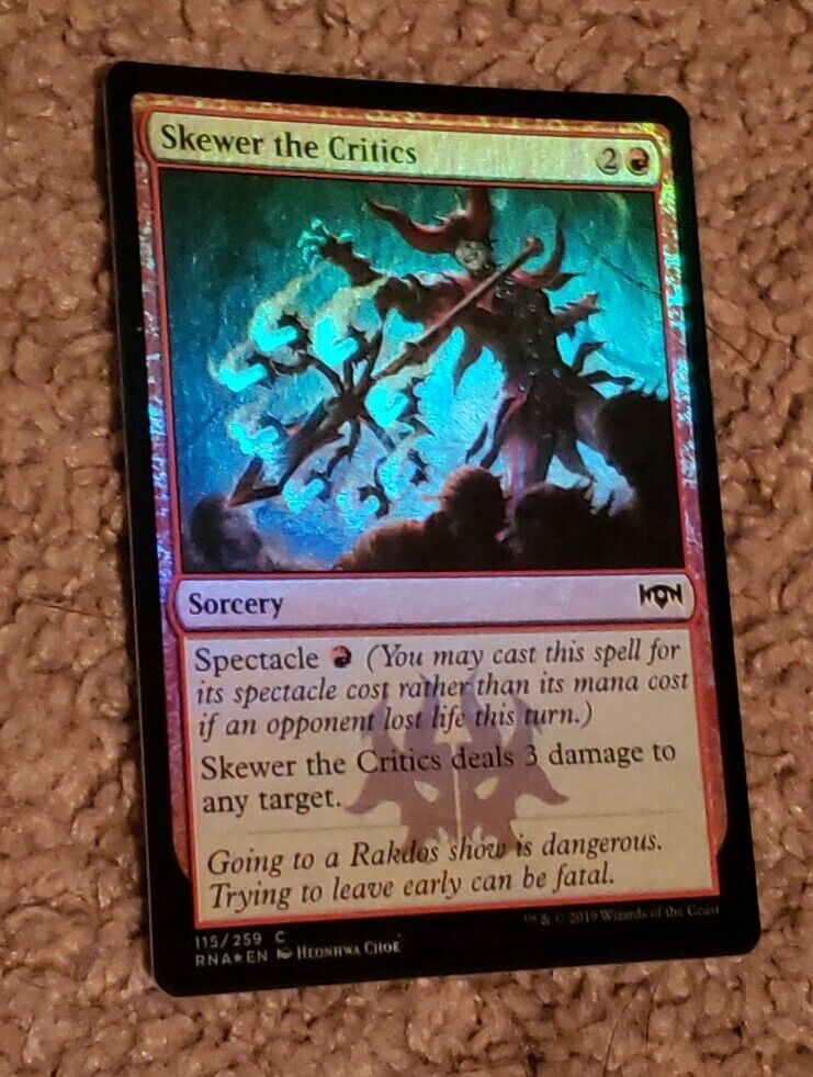 MTG Card SKEWER THE CRITICS Magic the Gathering Trading Card Game Red