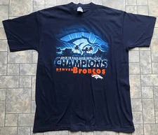 Vintage All Sport T Shirt Made In USA Denver Bronco Super Bowl 33 VF Knitwear XL