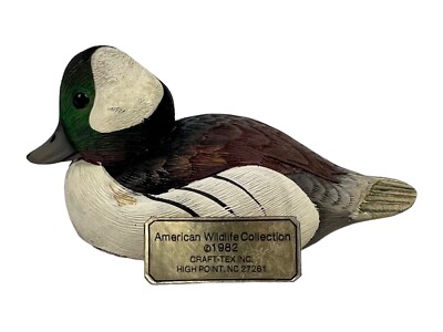 Vtg 1982 Craft Tex American Wildlife Collection Duck Decor Signed 4.5'' x 2.5''