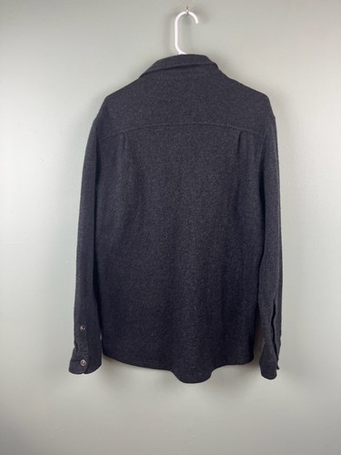 Toad Co Wool Blend Snap Button UP Shirt Jacket Mens Size XL Dark Gray Shacket - Picture 5 of 9