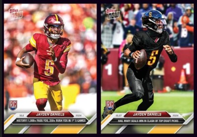 (2) 2024 Topps Now Jayden Daniels ROOKIE CARD SP Washington Commanders #6 #11 RC