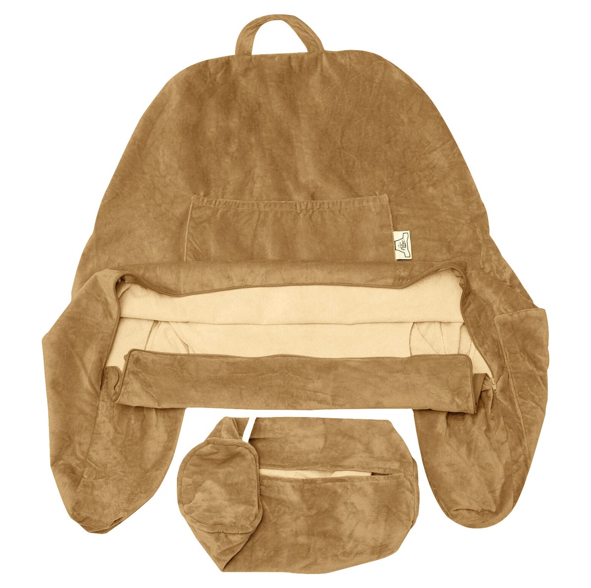 Husband Pillow Cover Bed Rest Reading Pillow Replacement Cover, Tan