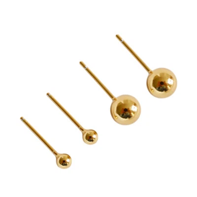 Ohrstecker Goldene Kugel Sterling Silber 925 vergoldet Gold-Farbe Damen Ohrringe - Bild 1 von 4