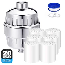 20-Stage Shower Head Filter Purifier Chlorine Removal for Hard Water Softener