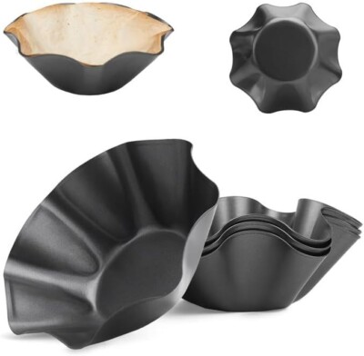 Taco Bowl Shell Maker: Nonstick 8-Pack Tortilla Bowl Maker - Craft Perfect Taco