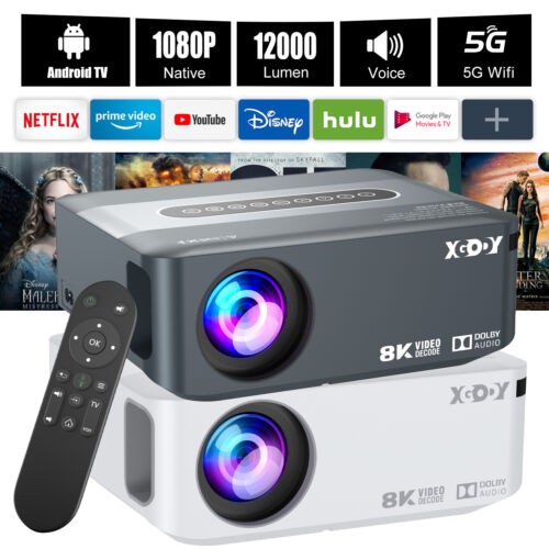 XGODY 4K Projector 12000 Lumen 1080P UHD 5G WiFi LED Home Theater Movie Cinema - Picture 1 of 12