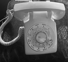 Vintage ITT Rotary Dial Phone, WORKING, WHITE Landline Telephone Rare PRISTINE