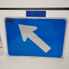 Authentic Traffic Road Street Sign 45 Degree Arrow Left 21" X 15" 12-286