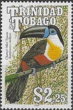 Timbre Oiseaux Toucan Trinité et Tobago 657 ** (72899ER)