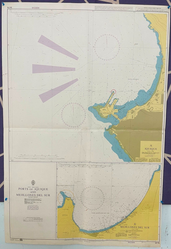 Ammiragliato 3076 Porti Di Iquique E Mejillones Del Sur Mappa Carta Marittimo