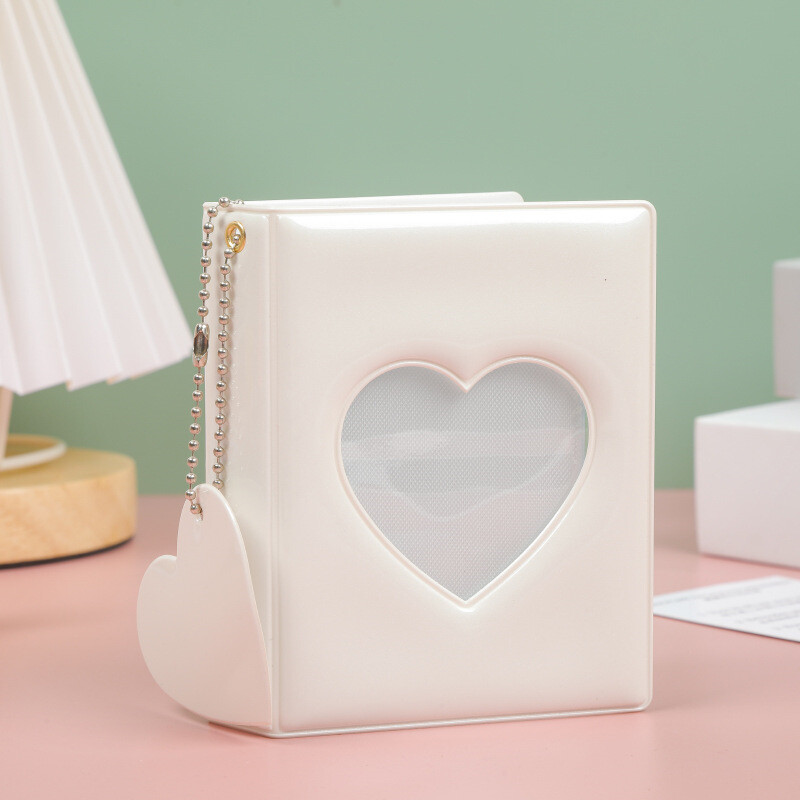 Card Binder 3'' Photo Album Hollow Love Heart Model Photocard Holder Plaid Album