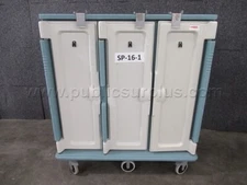 Cambro 3 Doors 30 Tray Tall Profile Granite Green Meal Delivery Cart