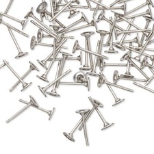 Surgical Stainless Steel Flat Pad Back 4mm Earring Posts Studs Findings 10 pcs