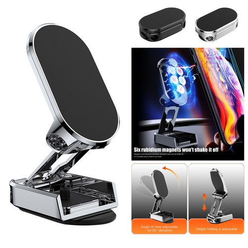 Universal 360° Rotation Magnetic Phone Holder Foldable Car Mount Stand Dashboard - Picture 1 of 16