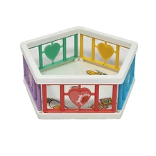 VINTAGE 1990 TYCO QUINTS PENTAGON PLAY PEN FOR 5 DOLLS REPLACEMENT - SOME WEAR