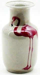 Détails Sur Flamant Rose Vintage Céramique émaillée Vase Plante Pots Fleur écran Ornements Afficher Le Titre Dorigine