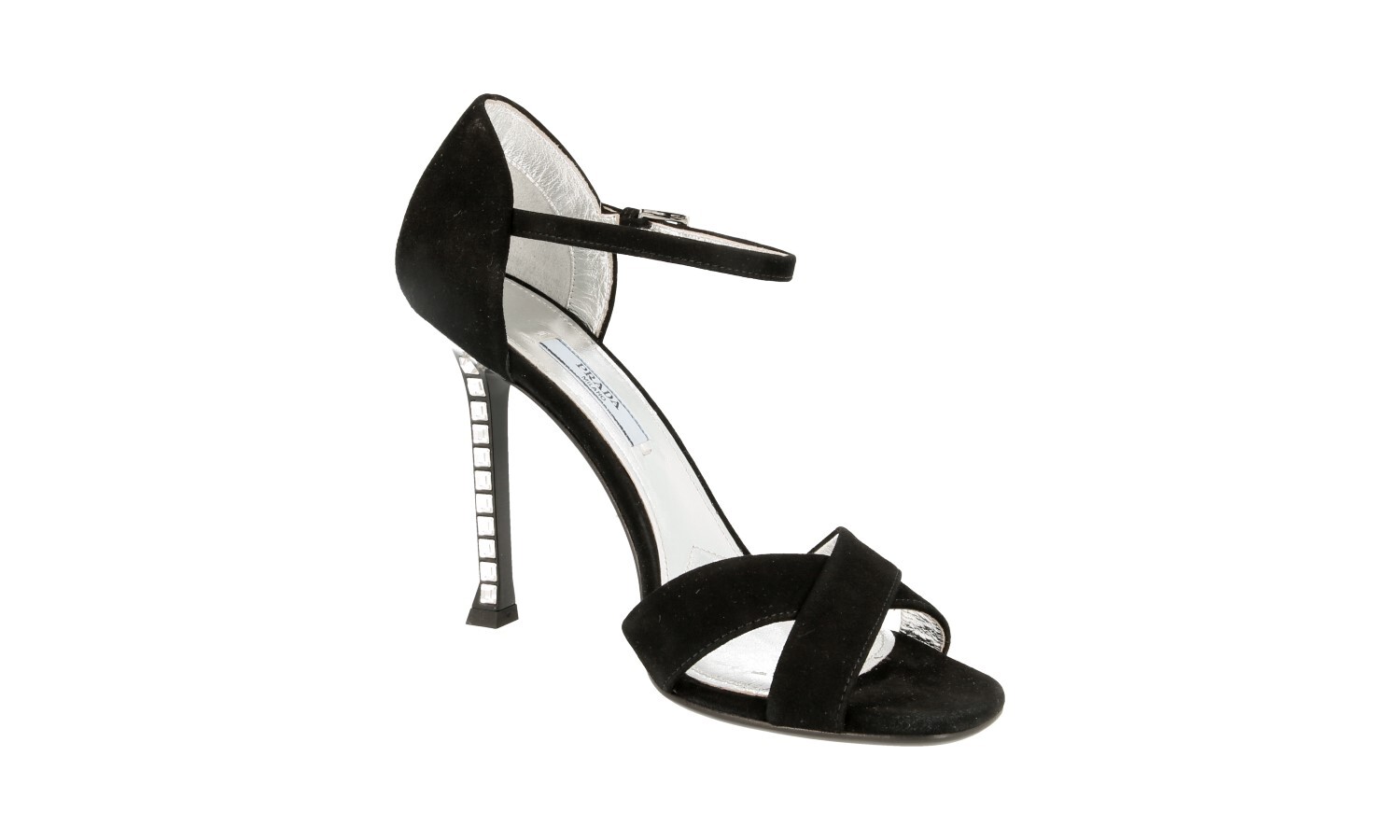 PRADA CRYSTAL High Heel Pumps Sandals - 1X571F - Black - NEW image 8