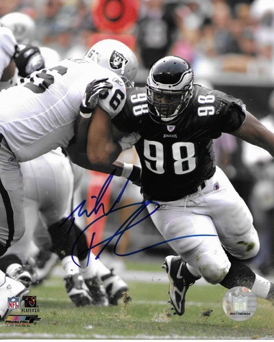 Mike Patterson handsigniert signiert 8 x 10 Foto Philadelphia Eagles Fußball Coa