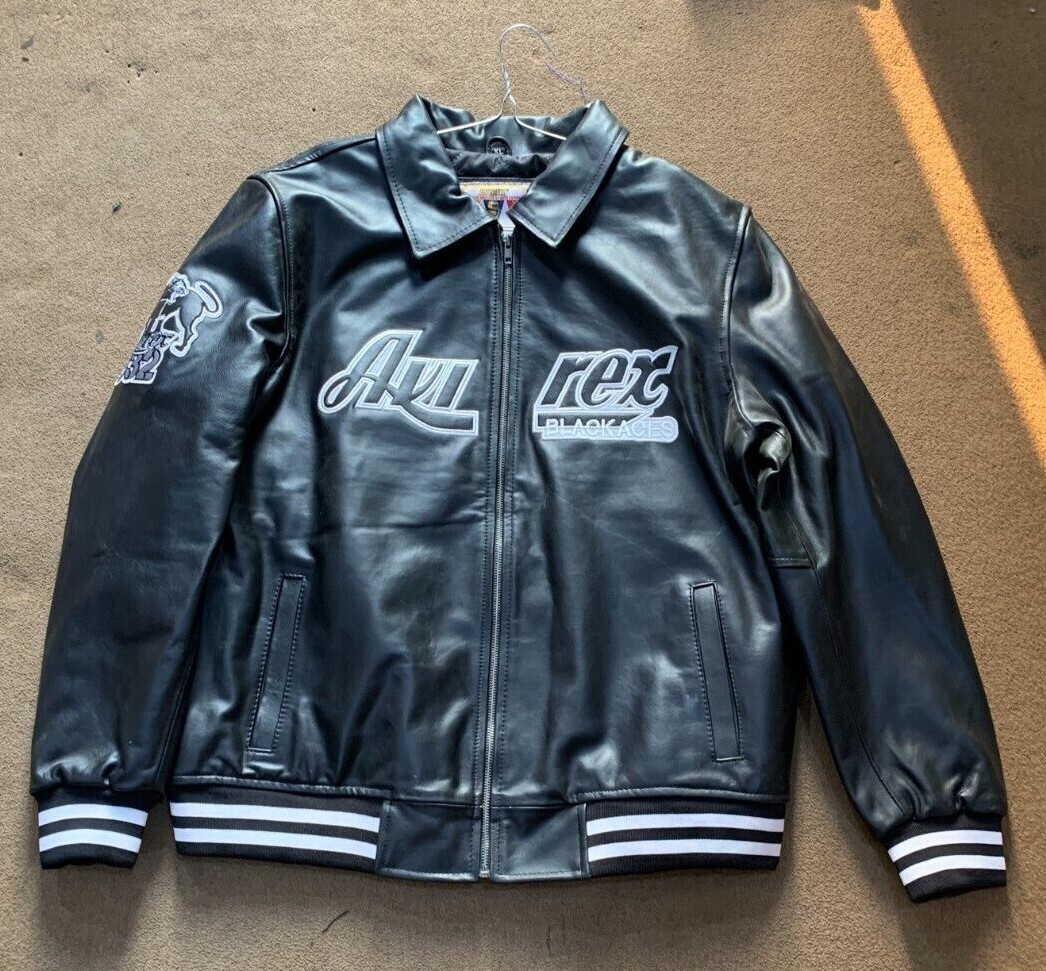 Avirex leather jacket , Avirex black aces A-2 Real cowhide Avirex leather jacket , Avirex black aces A-2 Real cowhide
