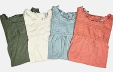 Ella Moss Ladies' Lace Trim Knit Top *Choose Color & Size*