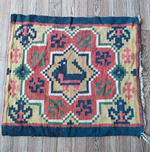 Vintage swedish scandinavian rug hand woven wall hanging or pillowcase item 168