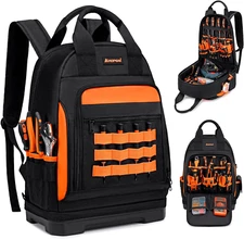 Tool Backpack Heavy Duty for Men Women, 77 Pockets Water-Resistant Hvac Tool Bag